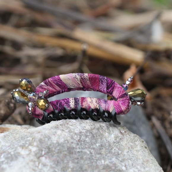 Handmade Flower Hair Clip Purple Floral Jaw Clip - Picture 4 of 7